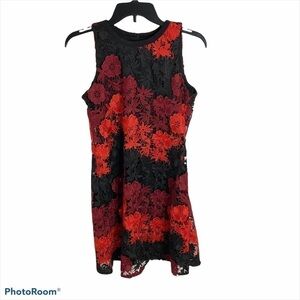 Taylor Floral Lace Dress Black Red Women’s Sz 4